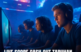 Ilustrasi live score cash out dalam taruhan esport.